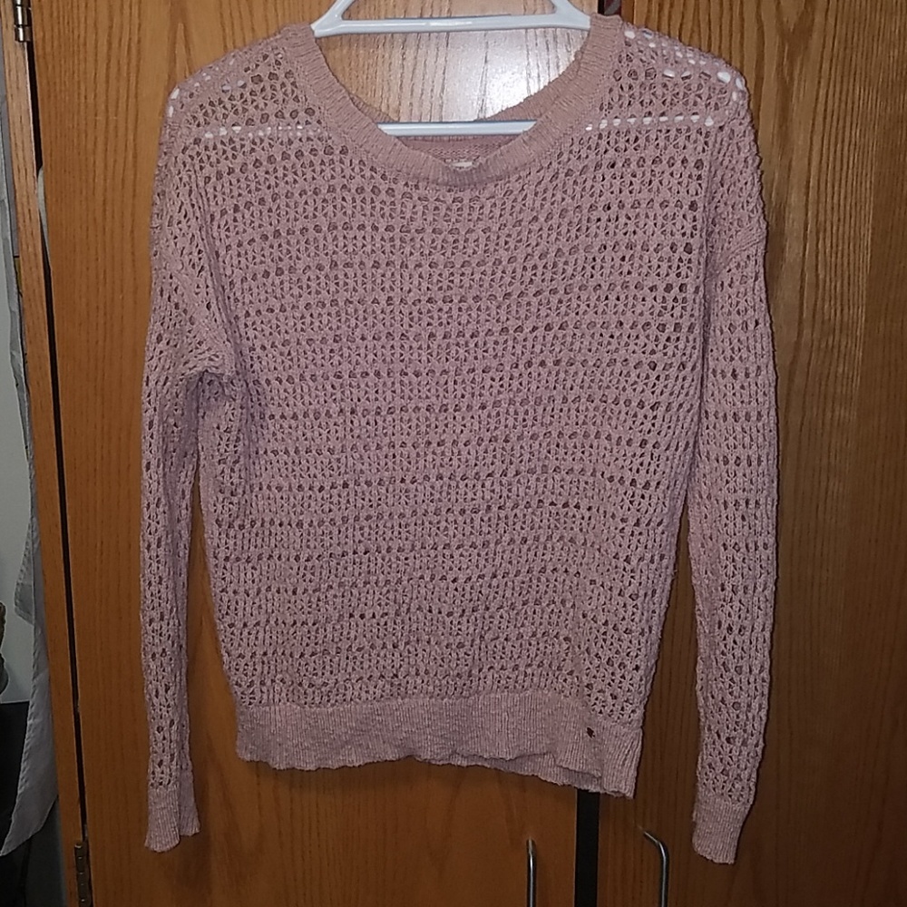 Soft rose crop sweater AEO